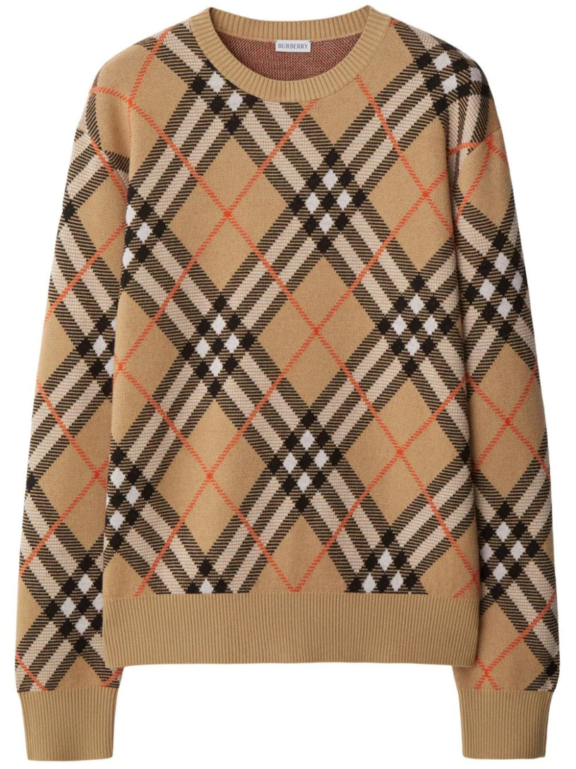 Burberry Check wool blend sweater