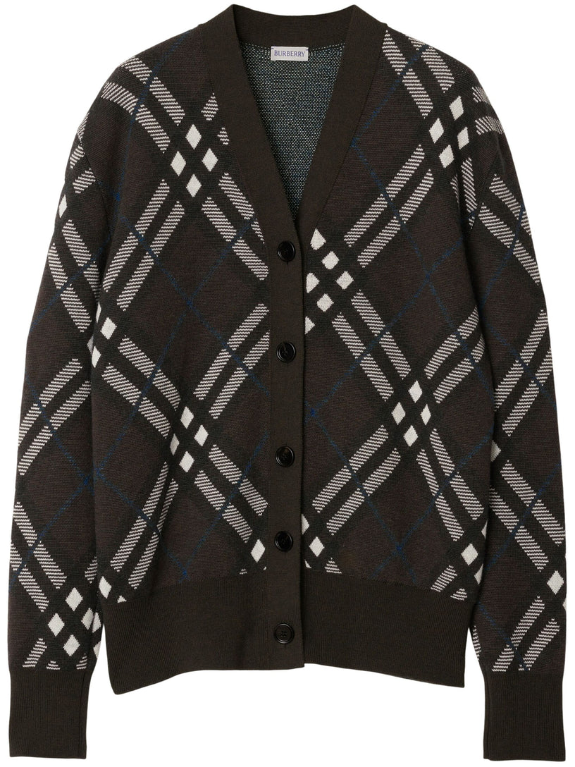 Burberry Check wool blend cardigan