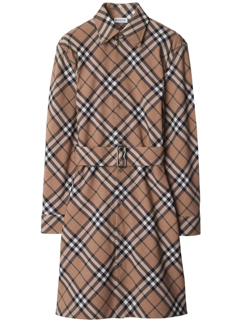 Burberry Check wool blend shirt dress