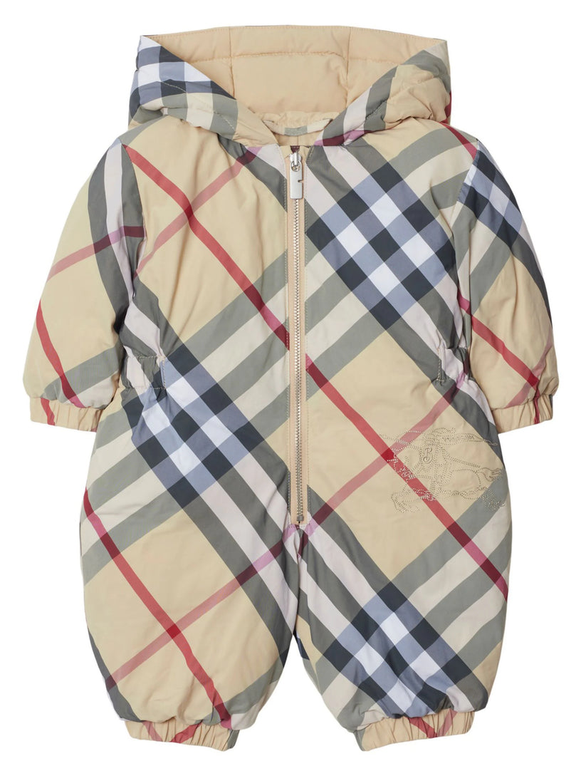 Burberry Kids Check nylon puffer suit