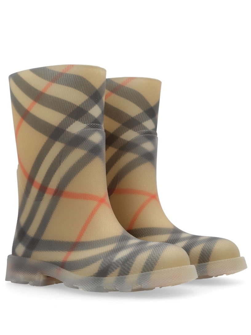 Burberry Kids Check rubber marsh high boots