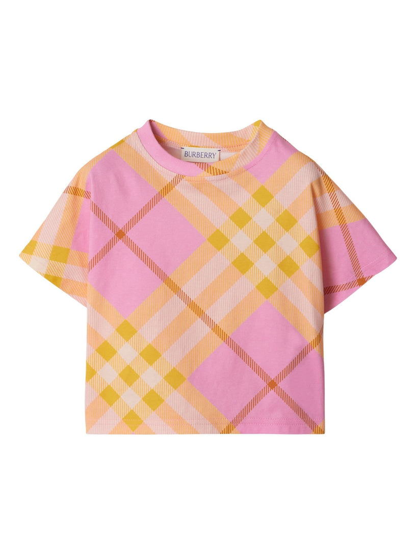 Burberry Kids Check cotton t-shirt