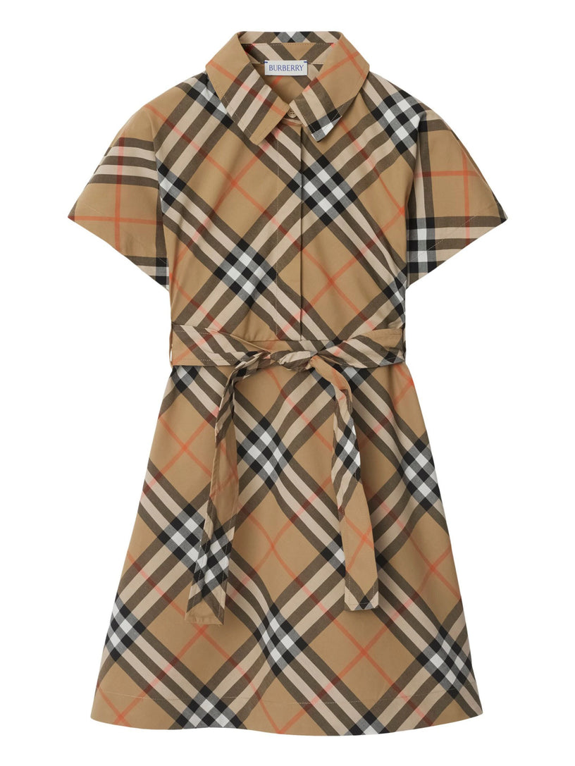 Burberry Kids Check cotton shirt dress