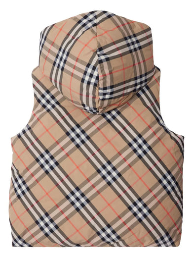 Reversible Check Padded Nylon Gilet