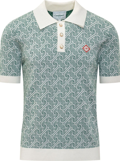 Column Jacquard Monogram Polo Shirt