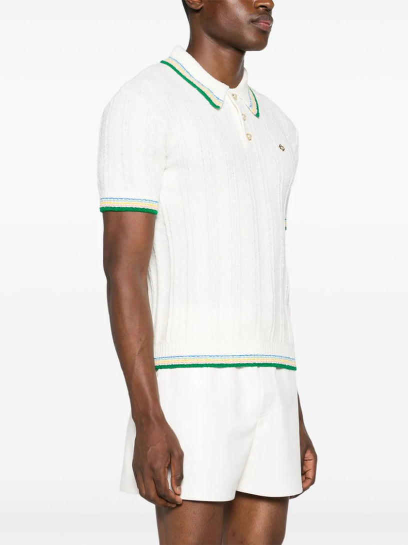 Bouclé polo shirt