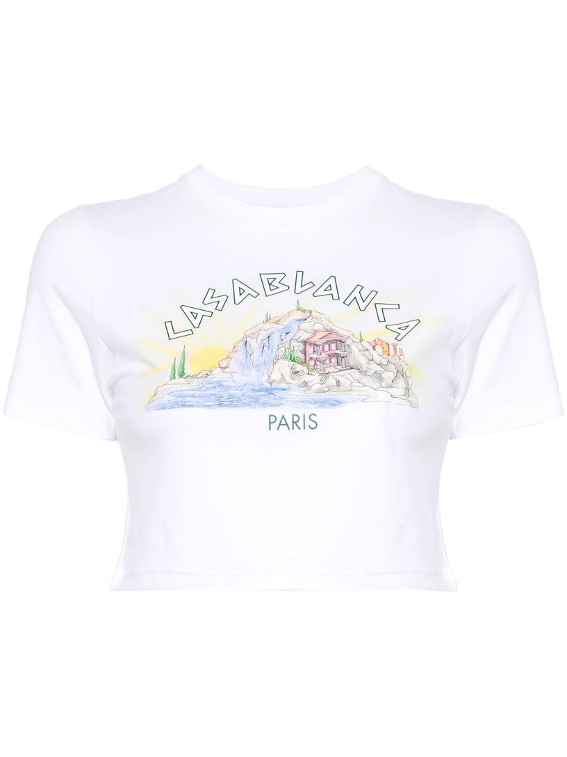 CASABLANCA Mountain river printed baby t-shirt