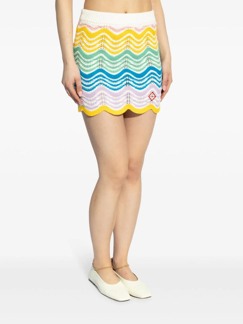 Gradient Wave Crochet Skirt