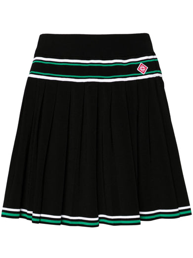 Pleated stripe skirt