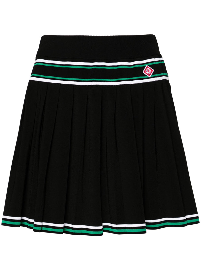 Pleated stripe skirt