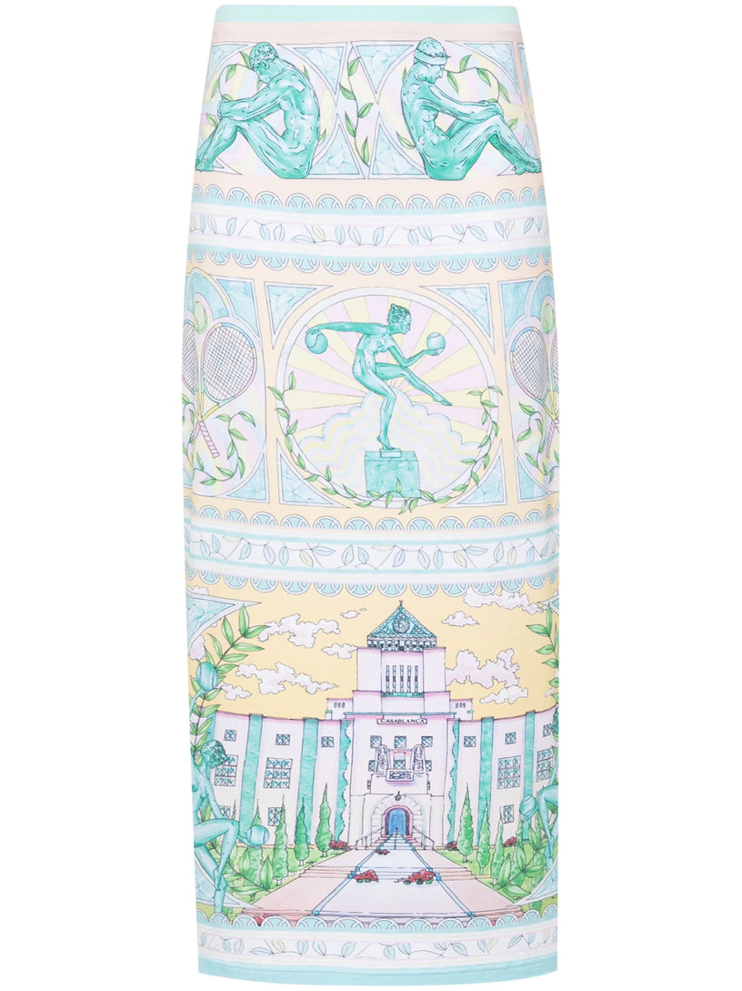 CASABLANCA Vase midi pencil skirt