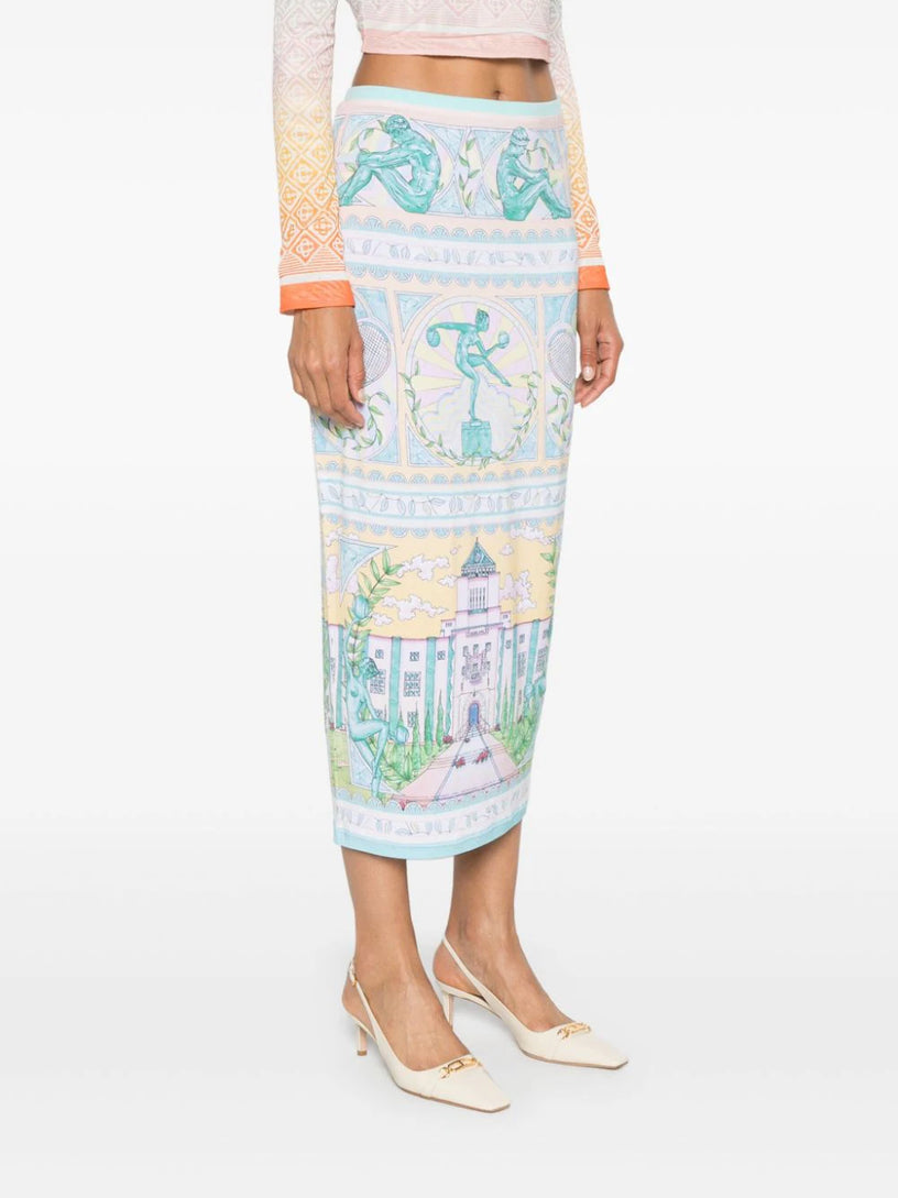 Vase midi pencil skirt