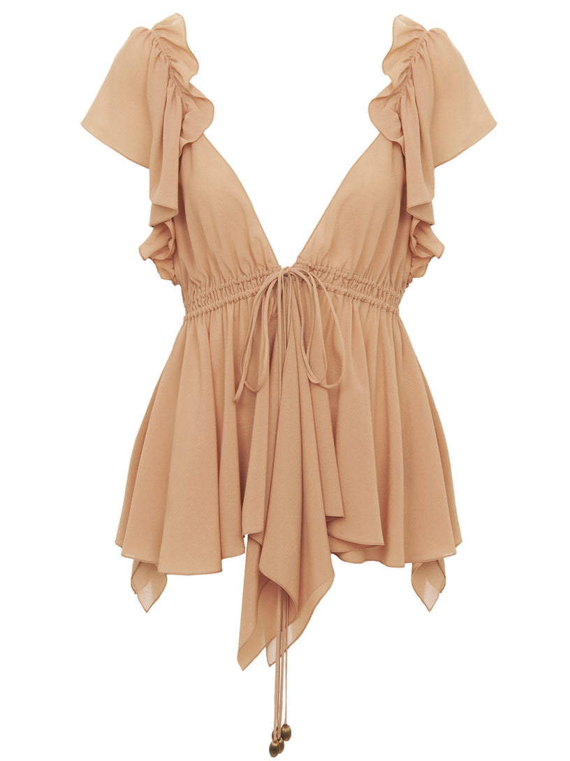 Chloé Camisole with curls in silk georgette