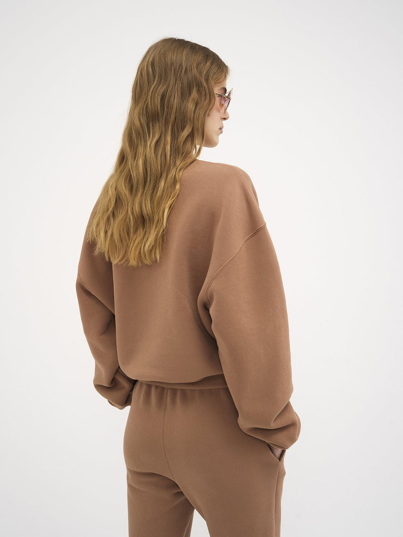 Loose pullover in cotton fleece