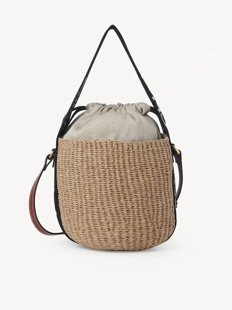 Woody small tote bag in natural fibres