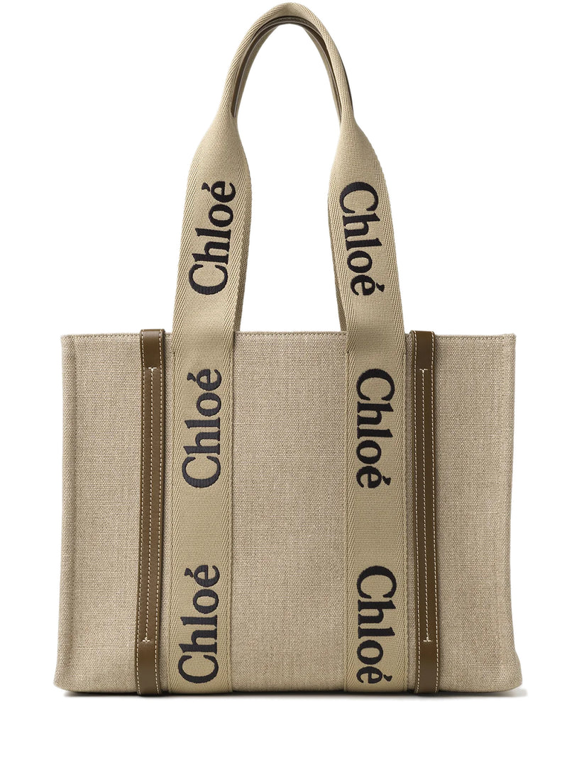 Chloé Linen tote bag woody