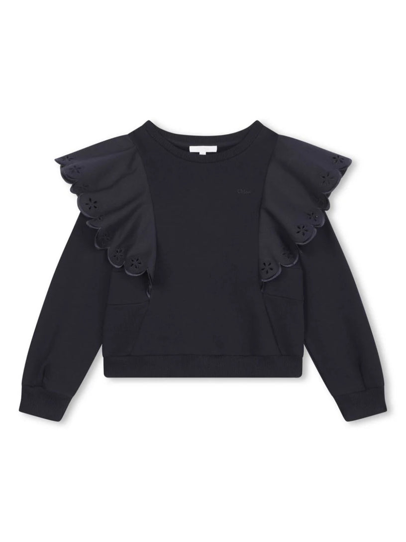 Ruffle-detail sweatshirt