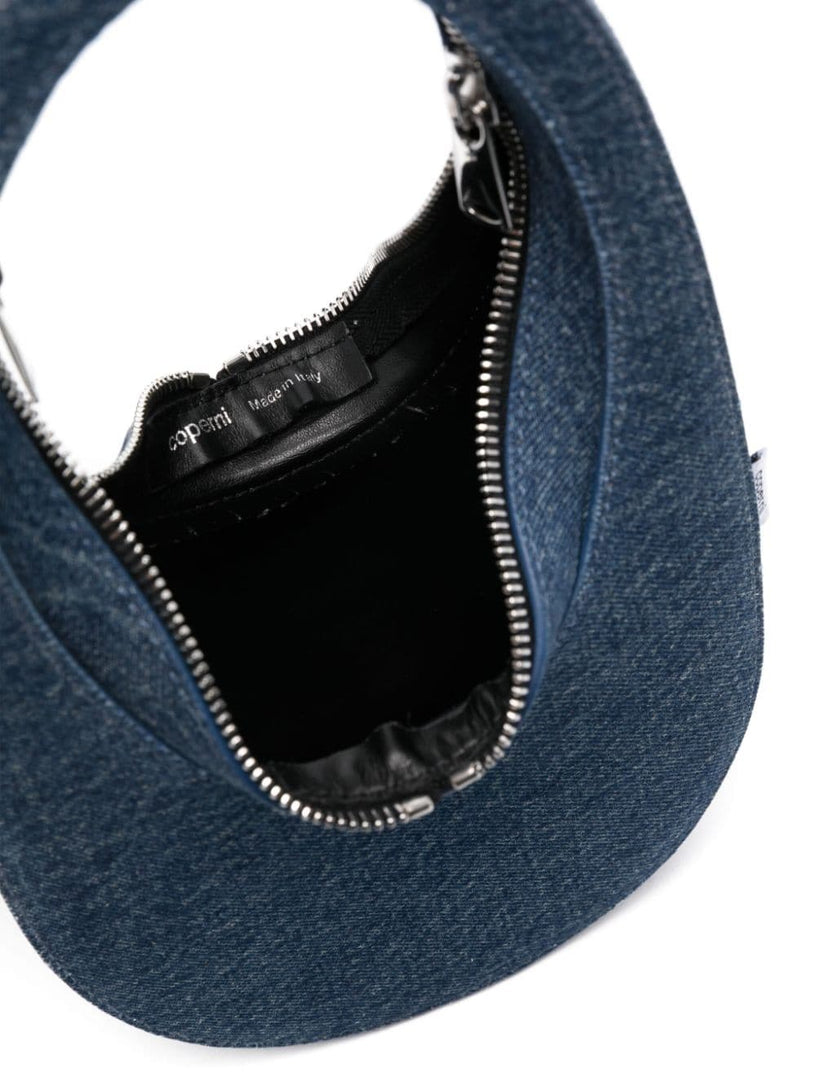 Denim mini swipe bag