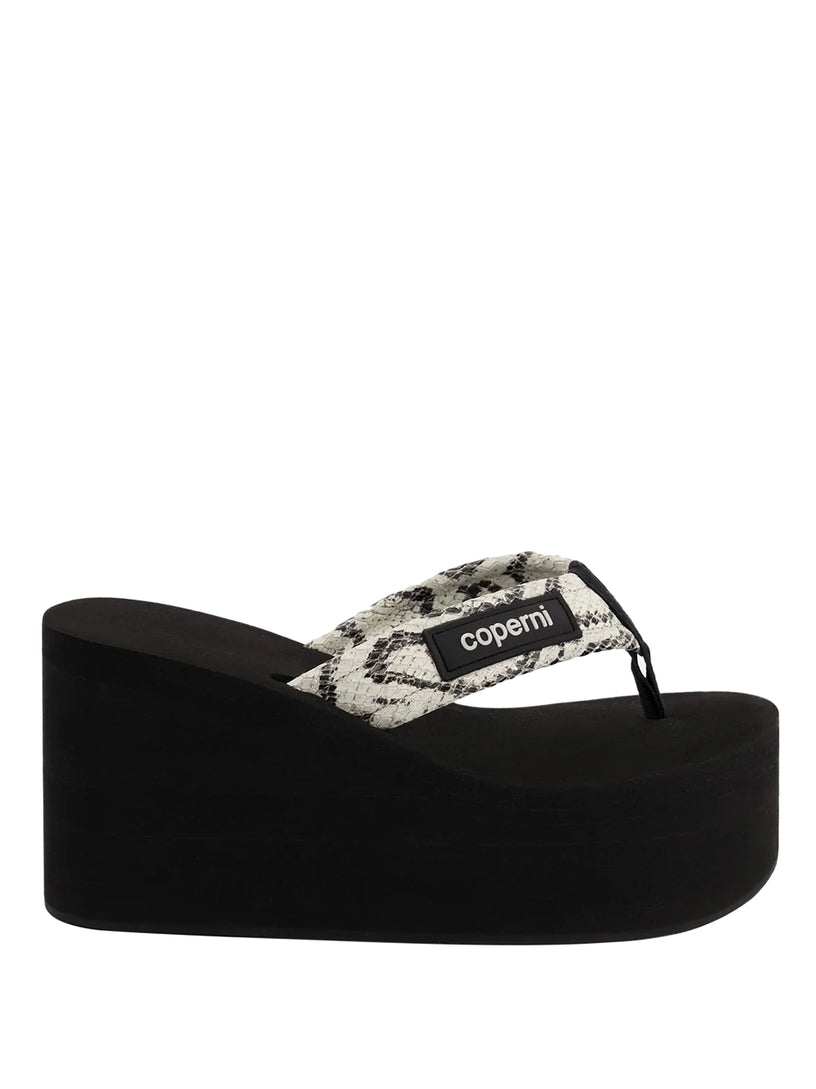 Coperni Snake print branded wedge sandal