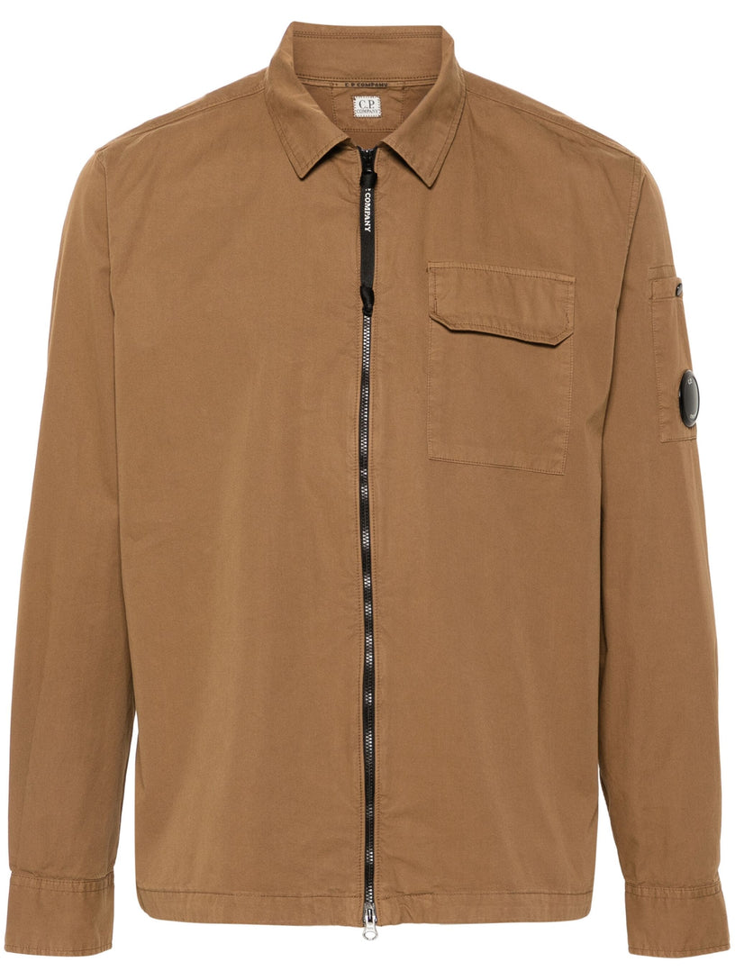 Organic Gabardine Zipped Overshirt