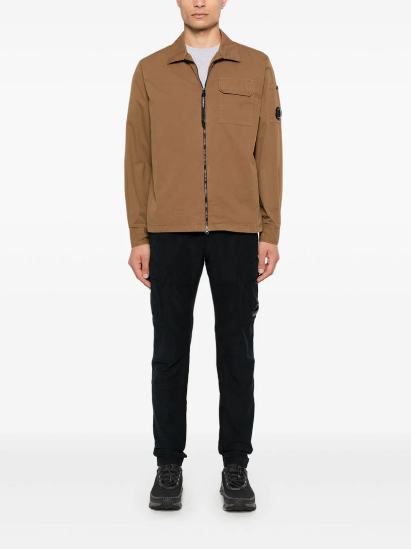 Organic Gabardine Zipped Overshirt