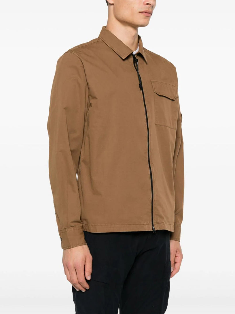 Organic Gabardine Zipped Overshirt