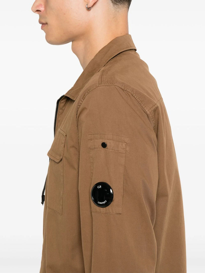 Organic Gabardine Zipped Overshirt