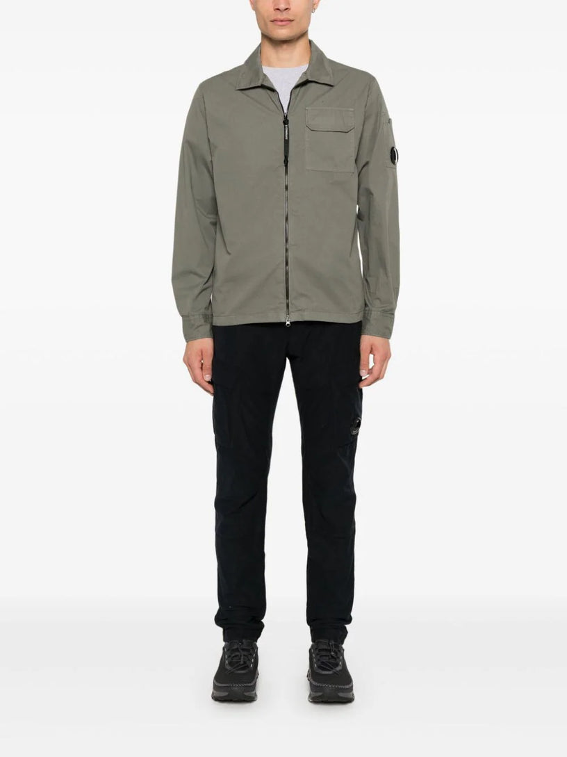 Organic Gabardine Zipped Overshirt