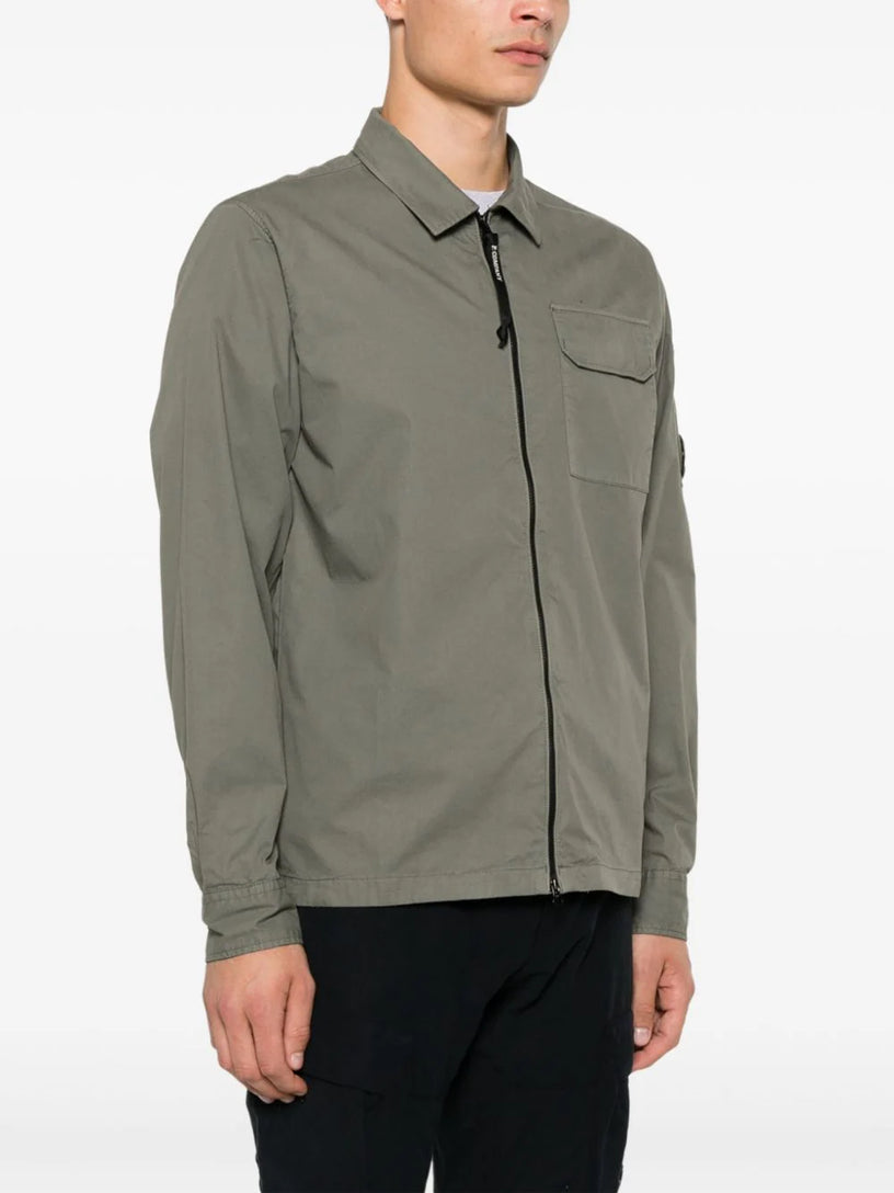 Organic Gabardine Zipped Overshirt