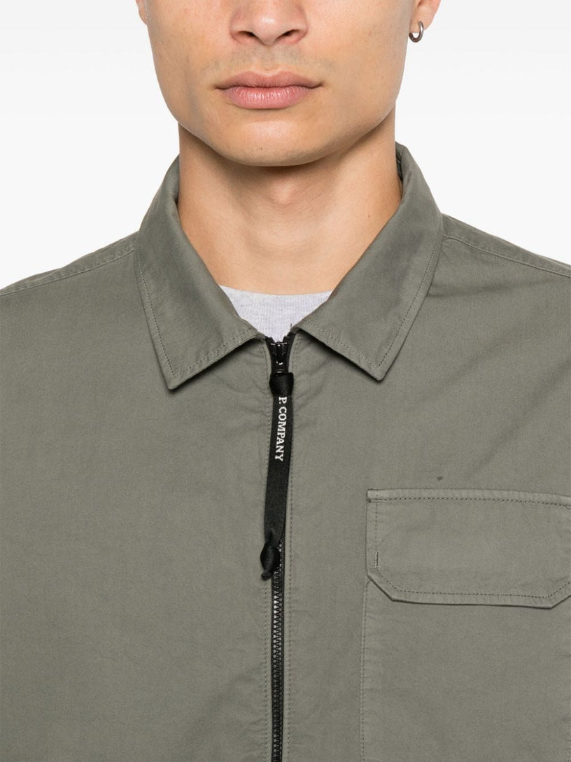 Organic Gabardine Zipped Overshirt