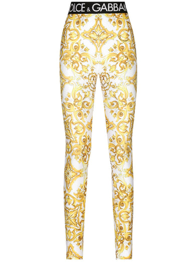 Majolica-print jersey leggings