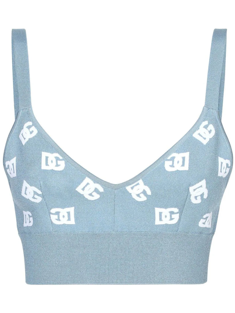 DG jacquard logo viscose bra top