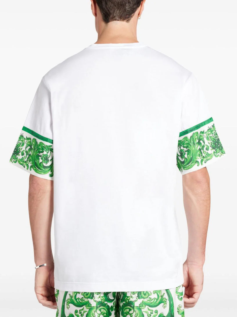 T-shirt with Majolica-print breast pocket