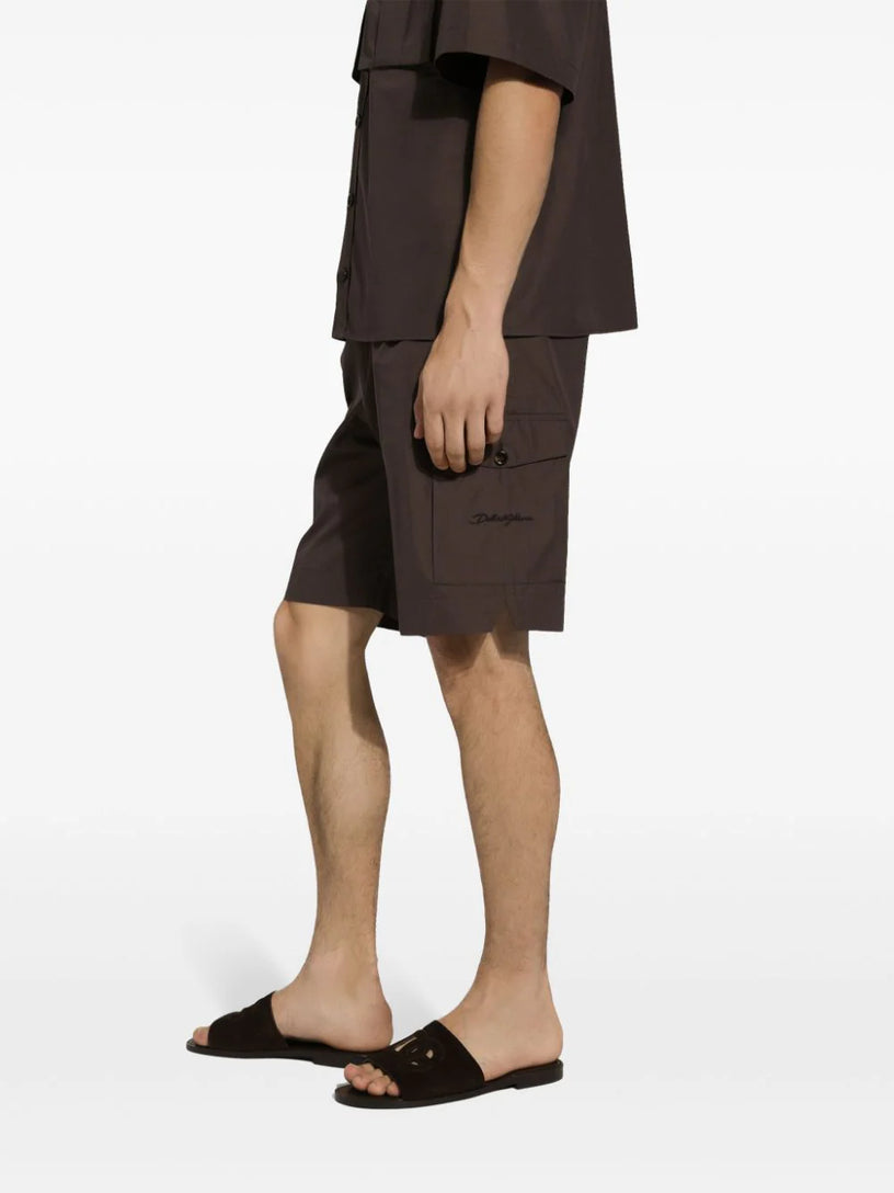 Bermuda shorts in poplin