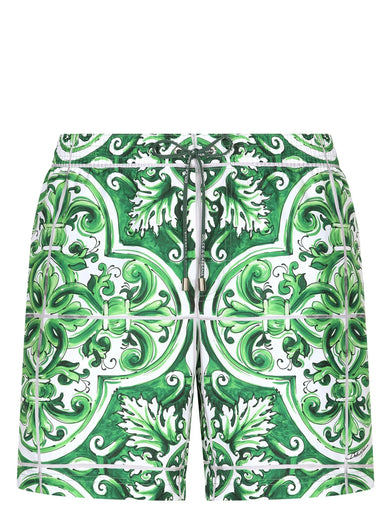Maiolica print medium swim shorts