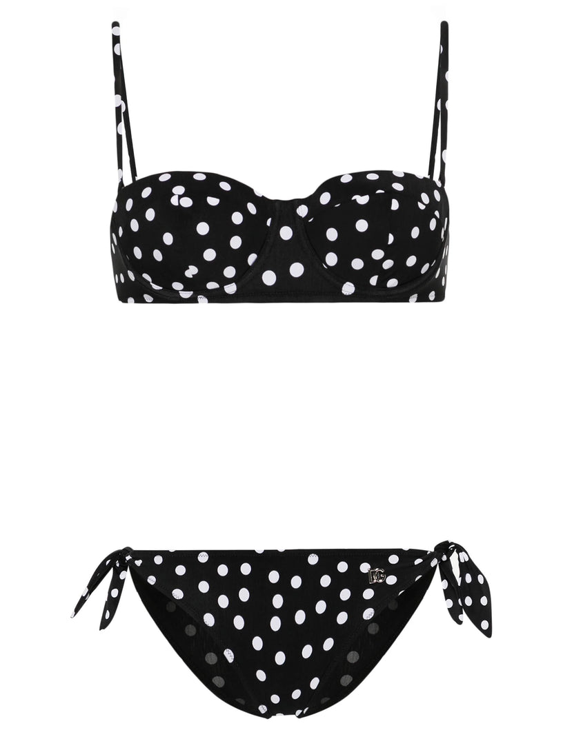 Polka-dot balconette bikini