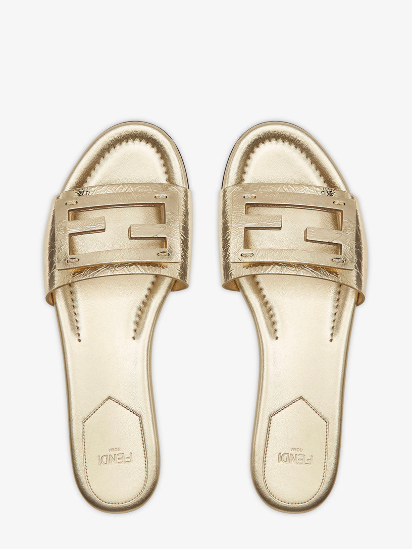 Metallic leather slide