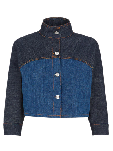 Blue two-tone denim jacket