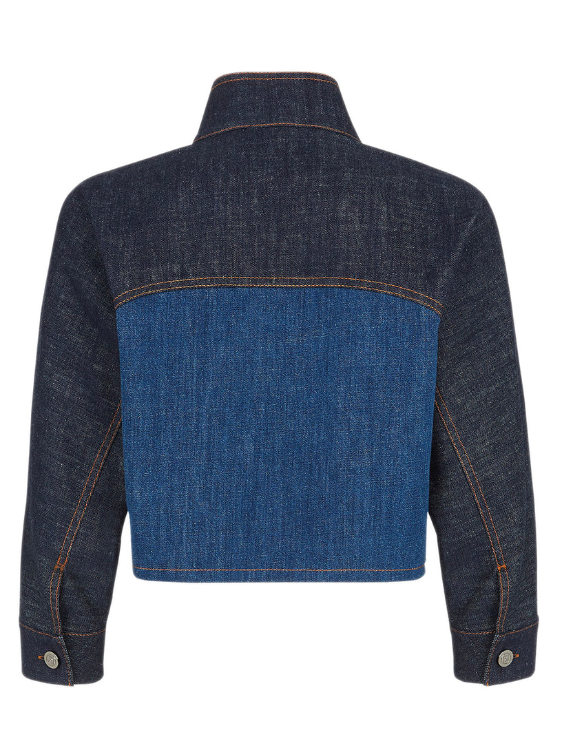 Blue two-tone denim jacket