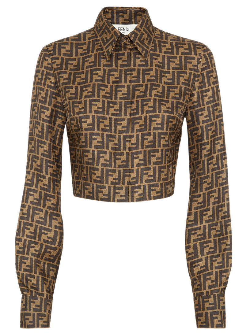 FENDI Brown ff twill top