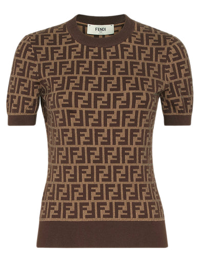 Brown FF cotton jumper