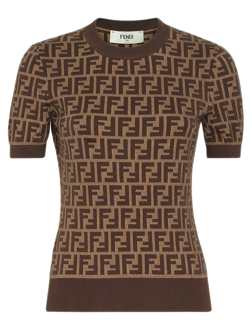 FENDI Brown ff cotton jumper