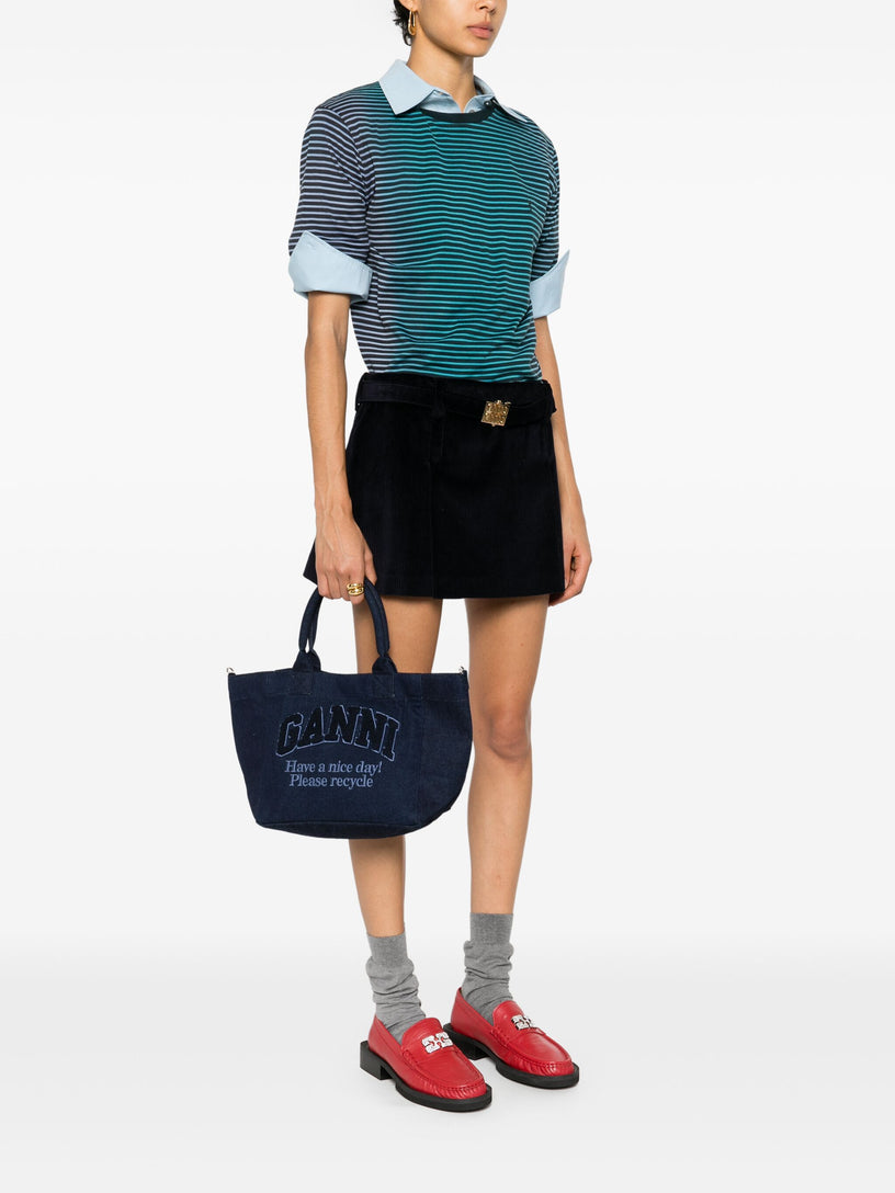 Small denim shopping bag