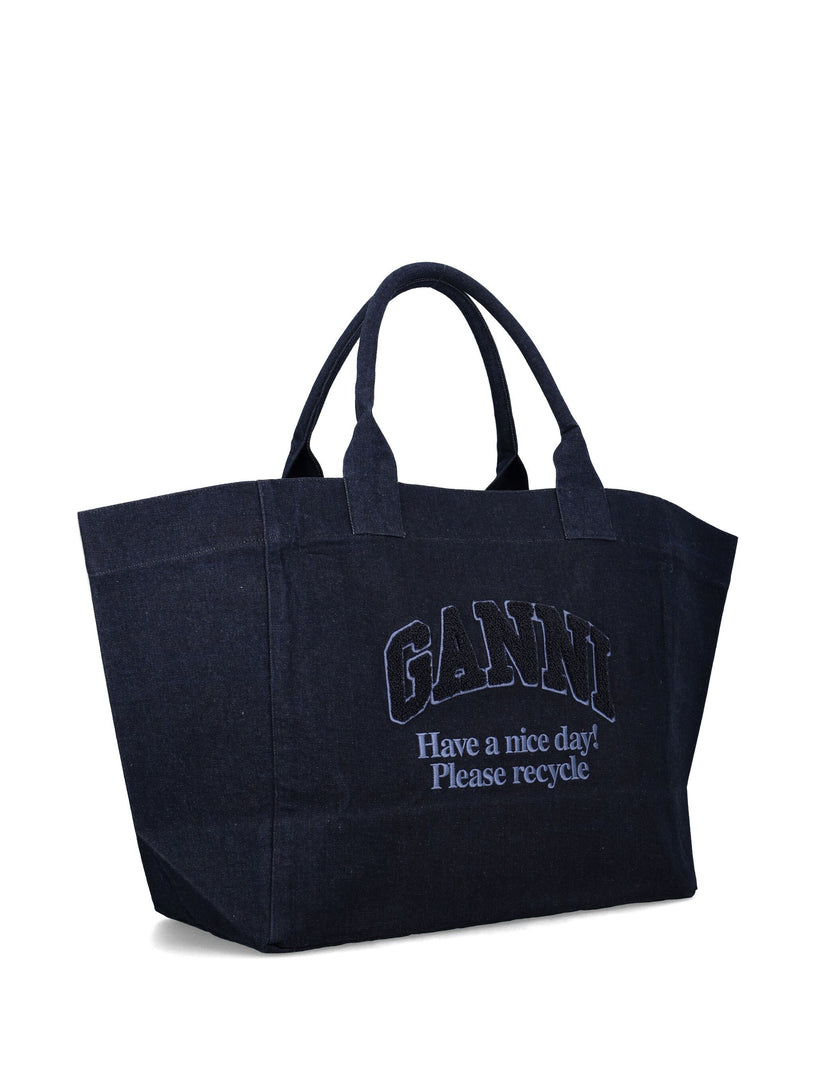 Denim shopping bag