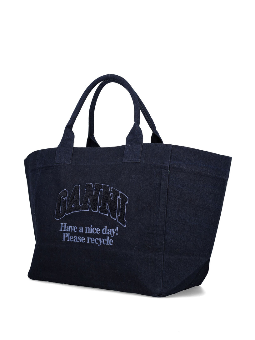 Denim shopping bag