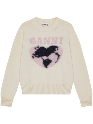 Sweater with intarsia heart