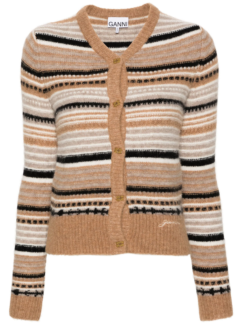 GANNI Striped cardigan