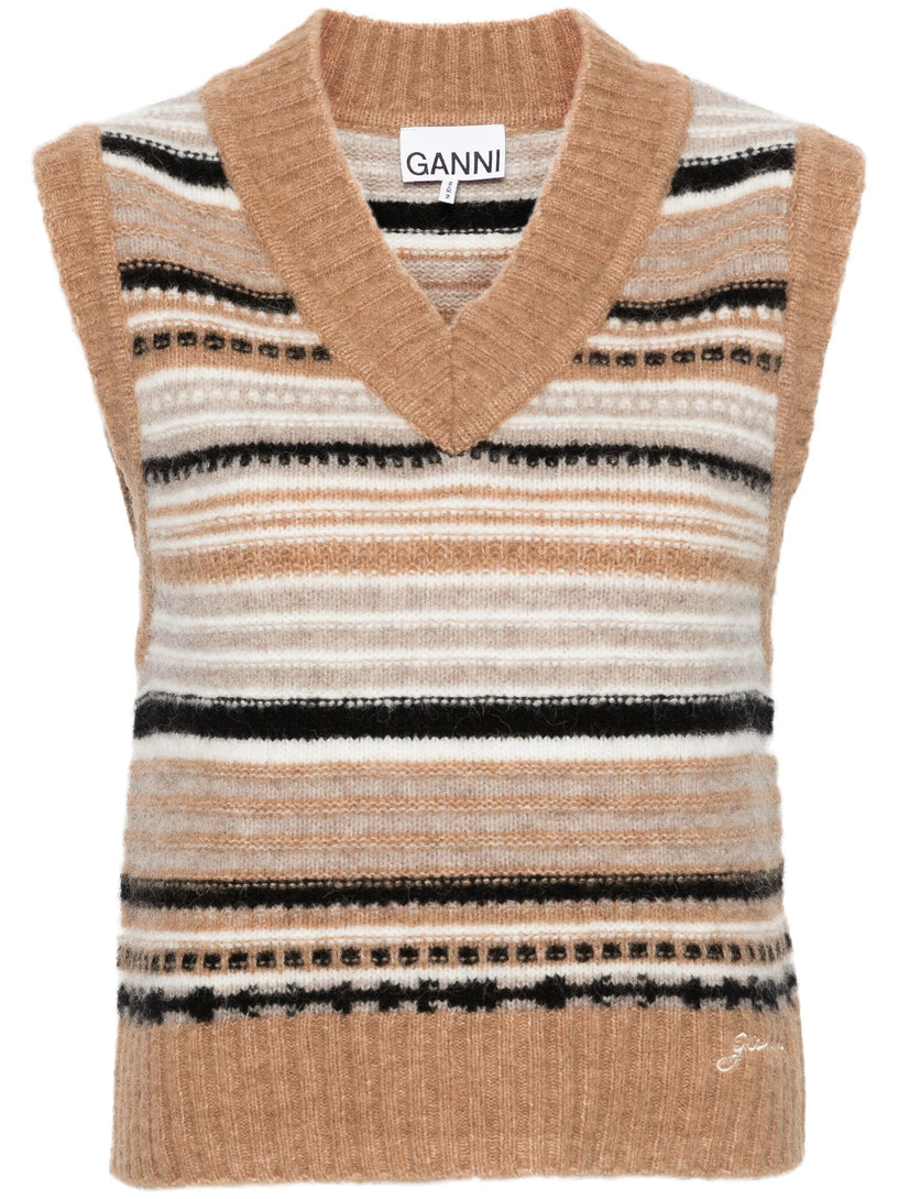 Striped sleeveless vest