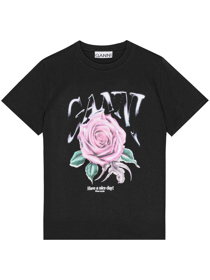 GANNI Rose relaxed t-shirt