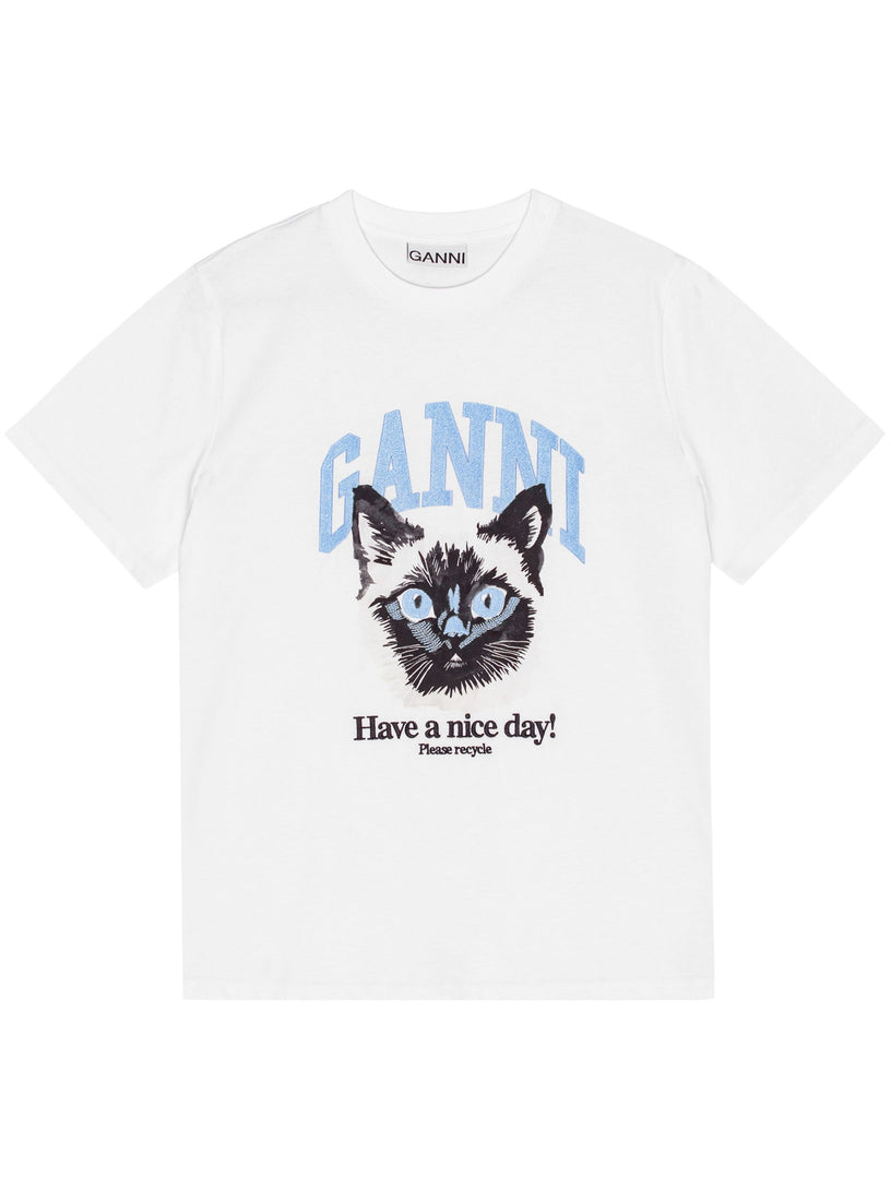 GANNI Cat relaxed t-shirt